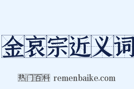 金哀宗近义词是什么意思的图片